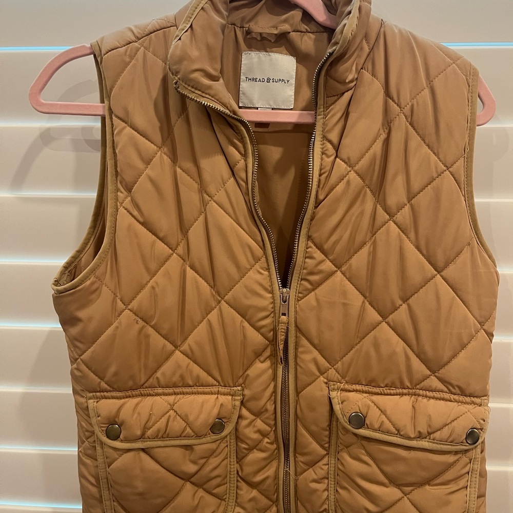 Tan Quilted Vest